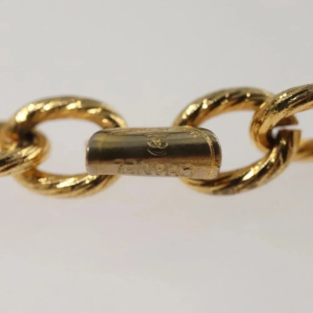 CHANEL Chain Belt metal Gold CC Auth bs25545